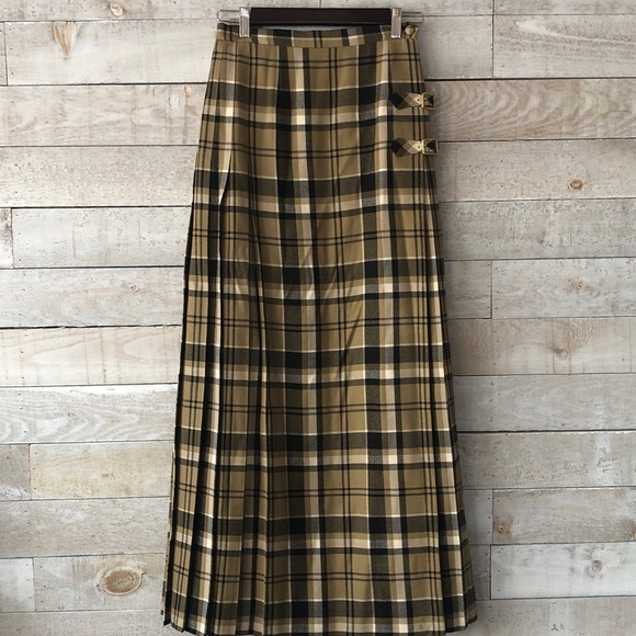 Highland Queen Pure Virgin Wool Union Made Accordion Pleated Maxi Wrap Skirt - Picture 2 of 15